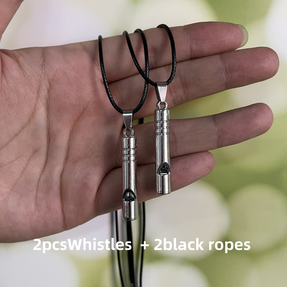 2pcs Titanium Alloy Emergency Whistles - Loud, Durable Survival Gear for Outdoor Hiking, Camping & Adventure Sports
