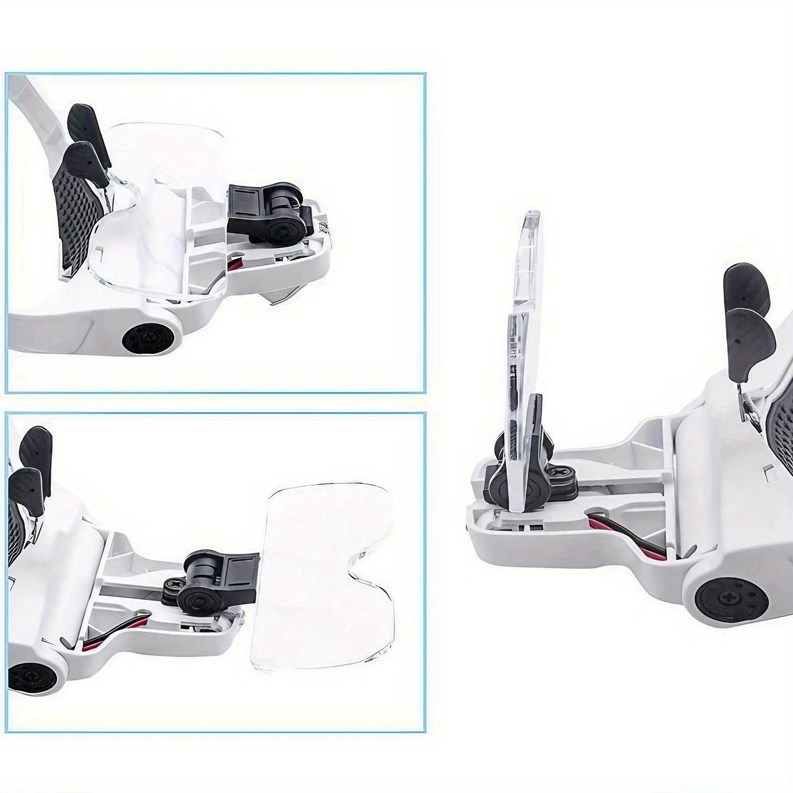 Head-Mounted Magnifier - LED Illumination, Adjustable Headband, Battery Powered with 5 Interchangeable Lenses 1.0X, 1.5X, 2.0X, 3.0X, 4.0X for Reading, Repairing, Jewelry Making, Electronics Maintenance, and Fine Work - Light