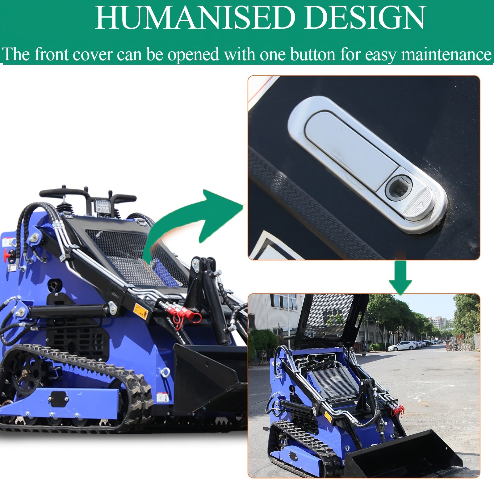 Free Shipping 23HP Stand-On Skid Steer Loader with Dual Bars, Radiator, Two Attachments, Tracks, EPA Engine for Tough Terrain and Garden Maintenance - Digger US Warehouse, Agricultural Machinery, Construction Equipment, Rugge