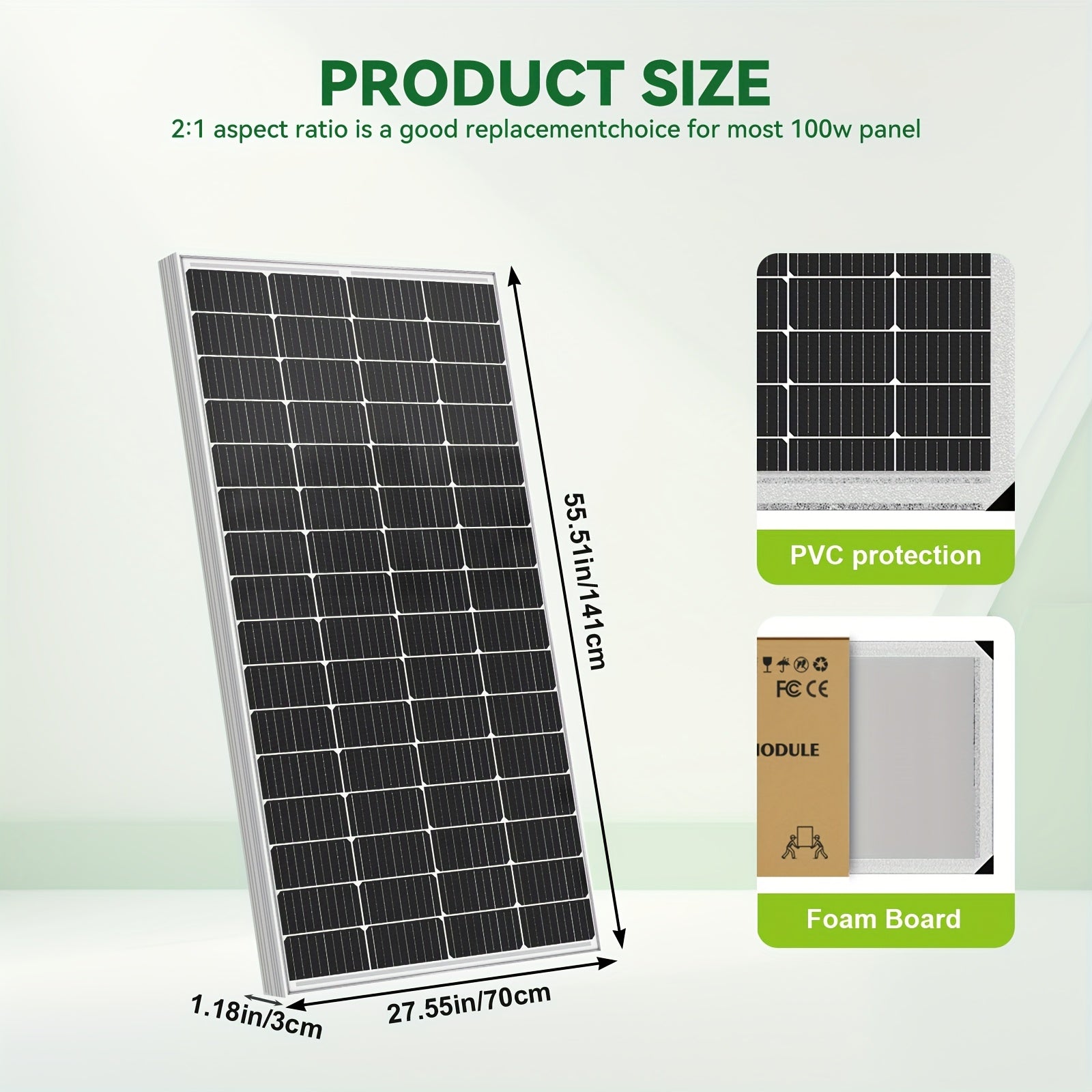High Efficiency 25.5% 400W Monocrystalline Solar Panels - Durable Aluminum Frame & Weather-Resistant - for Rooftop, Farm, House, RVs & Off-Grid Systems - Low Light Energy Production - Long-Term Use