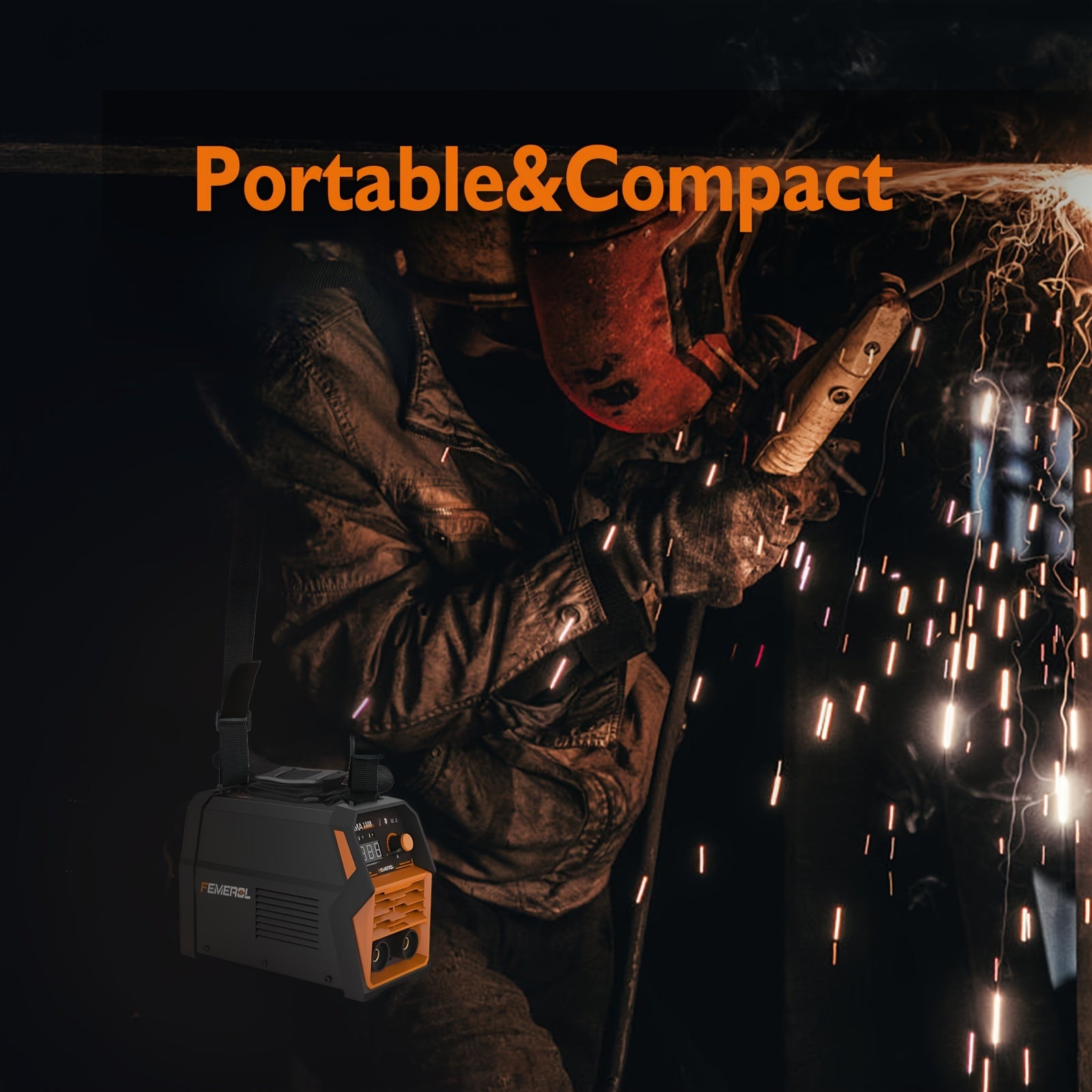 FEMEROL 130A Stick Welder, Mini And Portable MMA Welder Hot Start 110V ARC Welding Machine Digital Display IGBT Inverter Welder