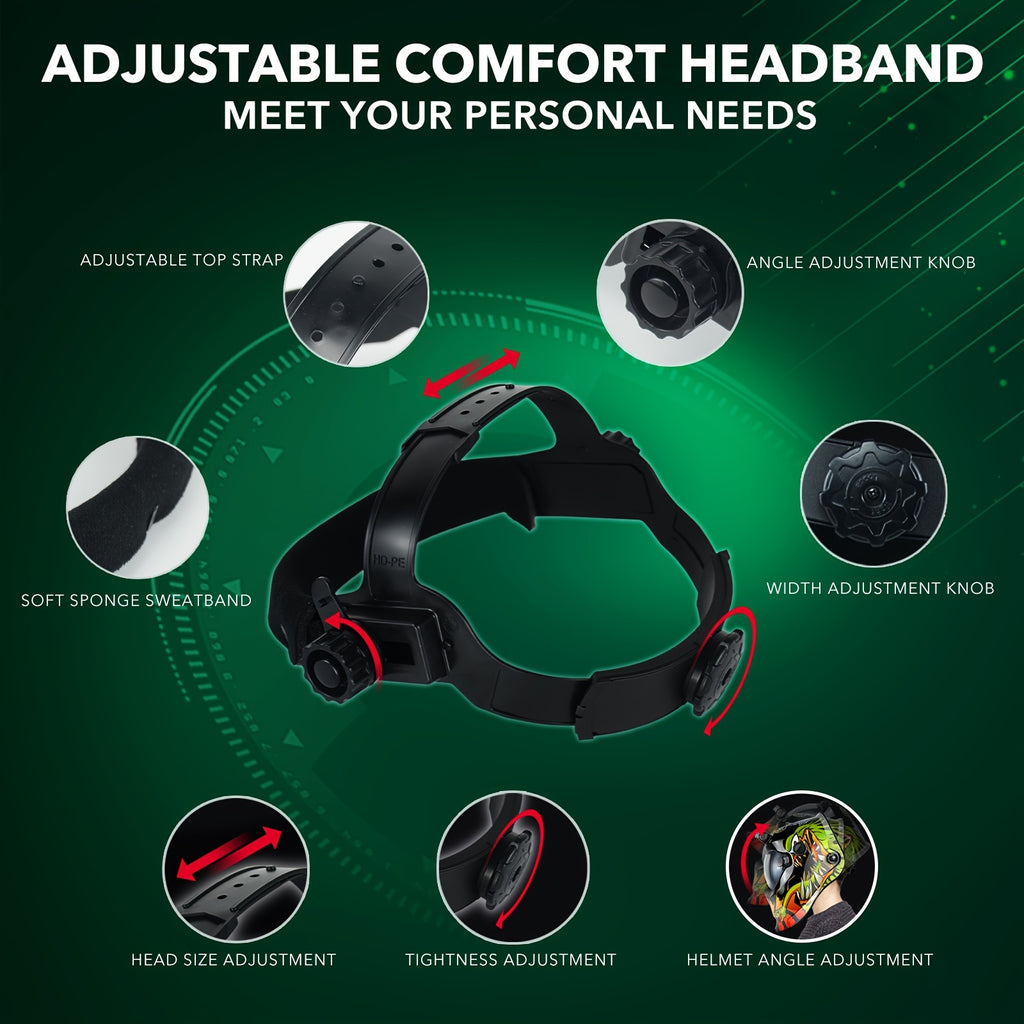 Welding Helmet Auto Darkening Welding Hood With Light True Color 1/1/1/2 Top Optical Clarity Wide Shade 9-13 Welder Helmet Welding Mask With Grinding