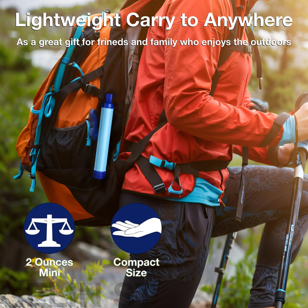 Outdoor Water Filter Personal Water Filtration Straw Emergency Survival Gear Water Purifier For Camping Hiking Climbing Backpacking