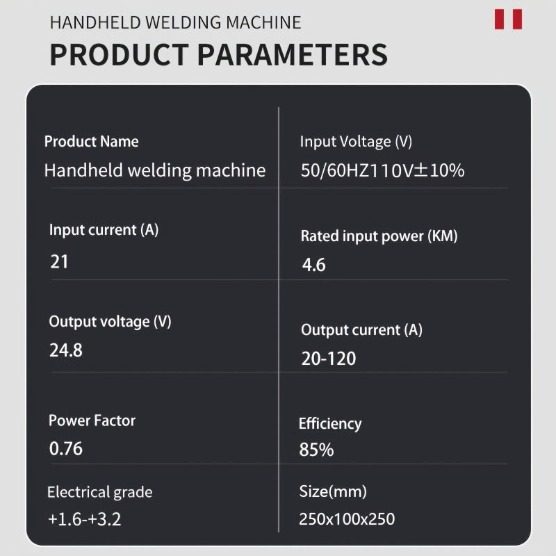 4600W High-Efficiency Semi-Automatic Welding Machine - 110V Handheld Arc Welder, with Digital Intelligent Current Thrust, Fits 2.5mm Electrodes, Portable Welder for Professional Use