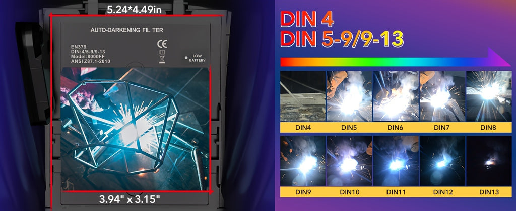 TRQWH Welding Helmet Auto Darkening - Large Viewing True Color Solar Powered Welding Hood With 4 Arc Sensor Adjustable Wide Shade Welder Mask For TIG MIG ARC Weld Plasma Cut Grinding