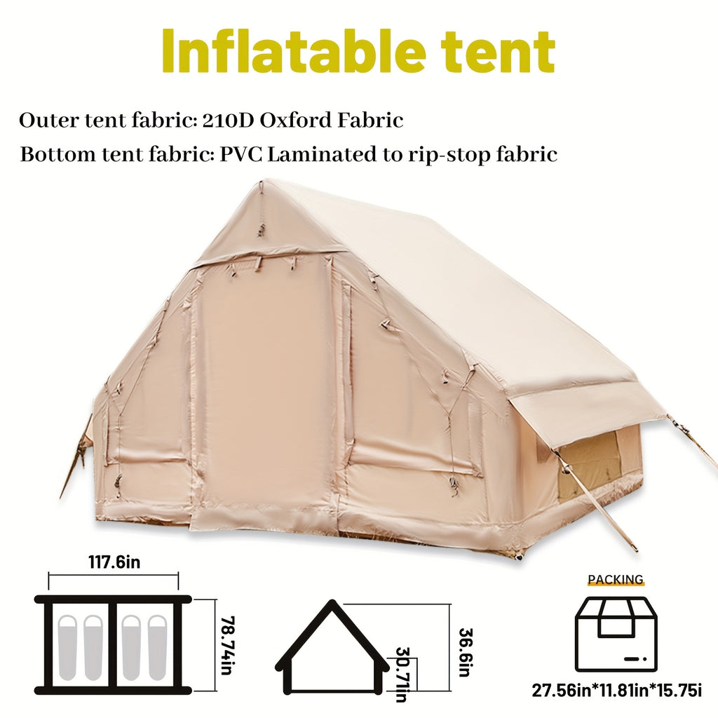 Inflatable camping tent large family camping tents instant glamping tent 4 season windproof outdoor blow up tent fishing party