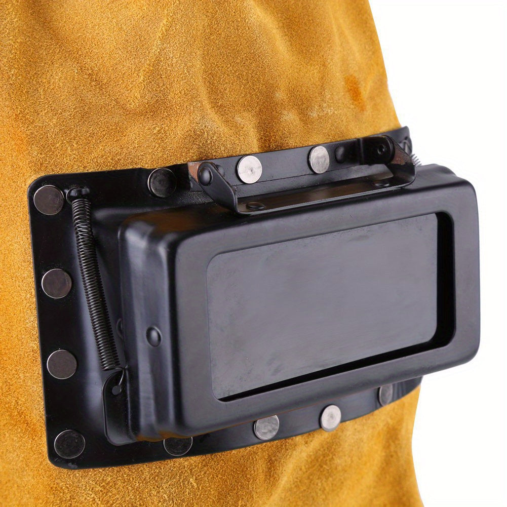 Welding Helmet with Open Lens, Leather Welder Hood Welding Helmet, Heat Resistant Breathable Welding Helmet, Comfortable To Wear