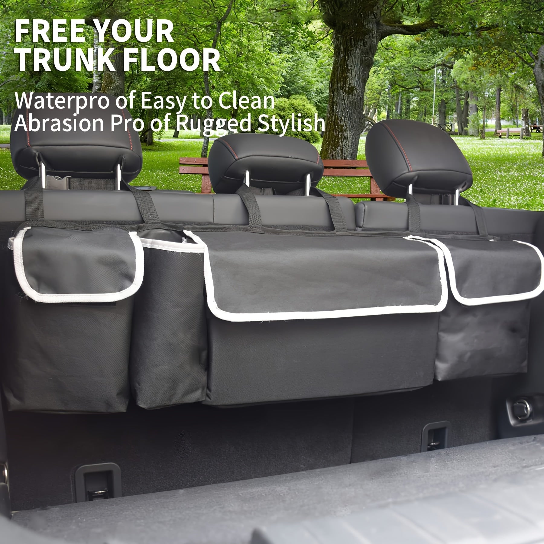 Car Trunk Organizer And Storage, Backseat Hanging Organizer For SUV, Truck, MPV, Waterproof, Collapsible Cargo Storage Bag With 4 Pockets, Car Accessories For Men And Women