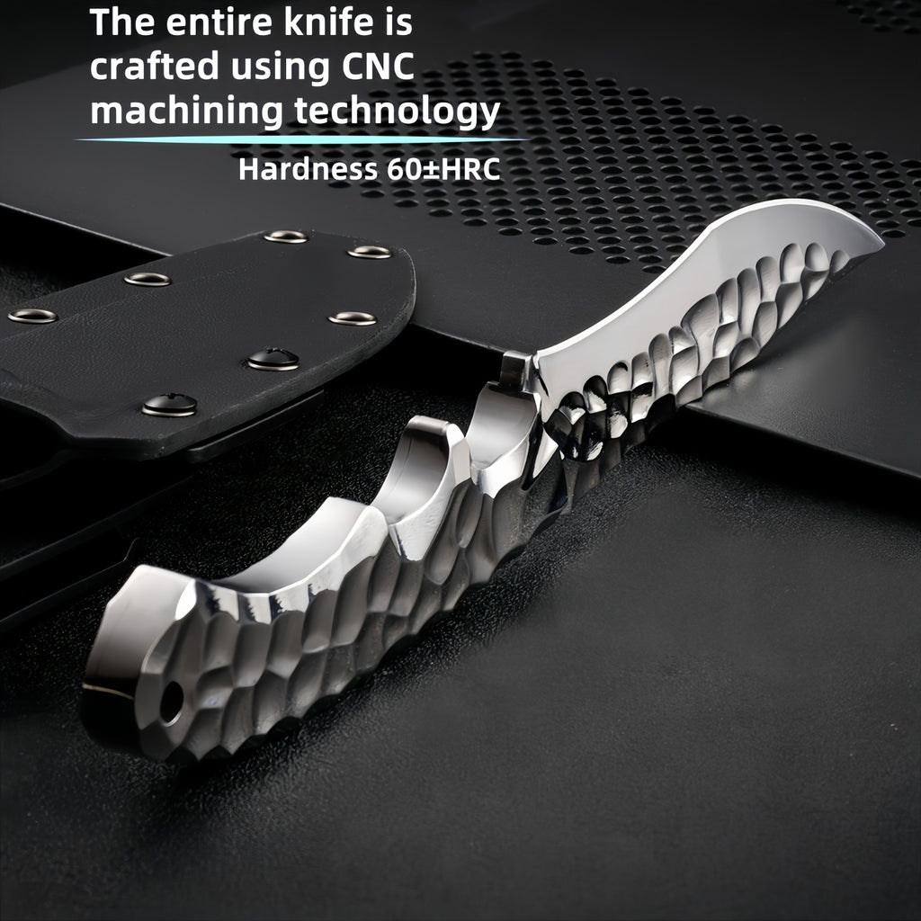 High Hardness Sharp Full Tang CNC Fixed Blade "Ice Goddess" Exquisite Sharp Quick Knife, Outdoor Portable Pocket Knife, Compact Cutting Tool, Camping, BBQ, Fruit Knife, Home Use, Hunting, Fishing, Men'S Gift, Collectible And