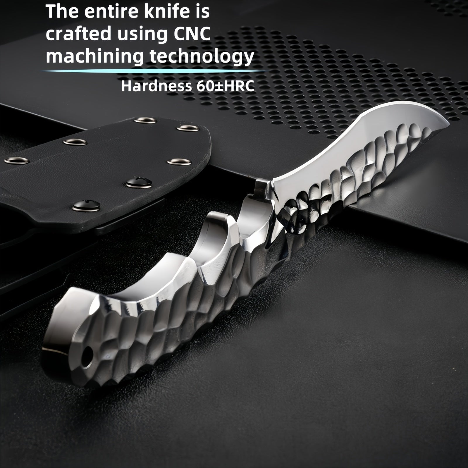 High Hardness Sharp Full Tang CNC Fixed Blade "Ice Goddess" Exquisite Sharp Quick Knife, Outdoor Portable Pocket Knife, Compact Cutting Tool, Camping, BBQ, Fruit Knife, Home Use, Hunting, Fishing, Men'S Gift, Collectible And