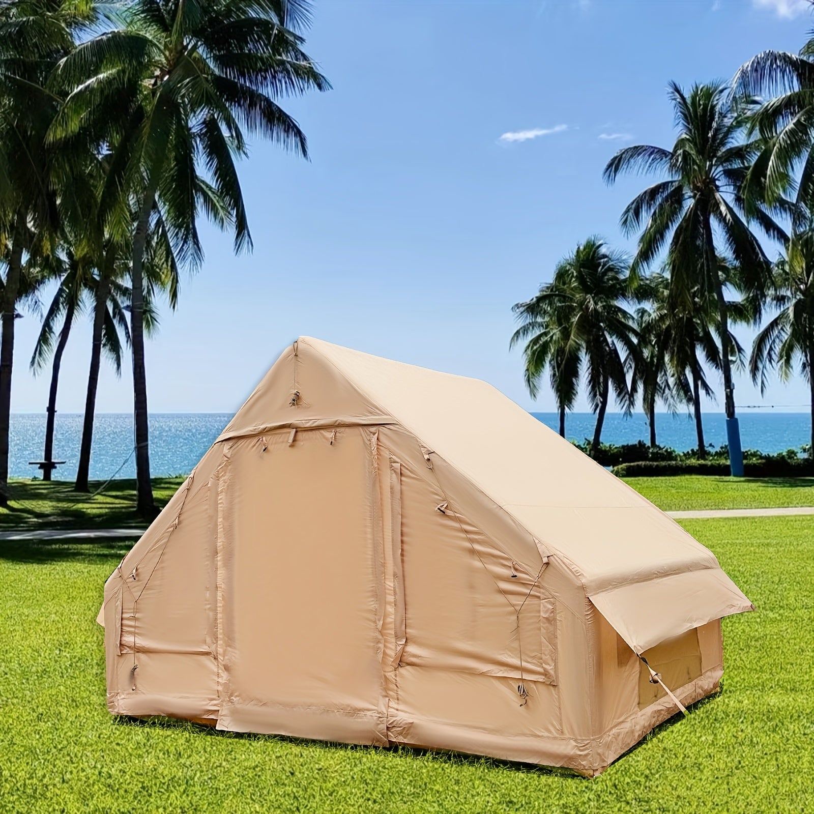 Inflatable camping tent large family camping tents instant glamping tent 4 season windproof outdoor blow up tent fishing party