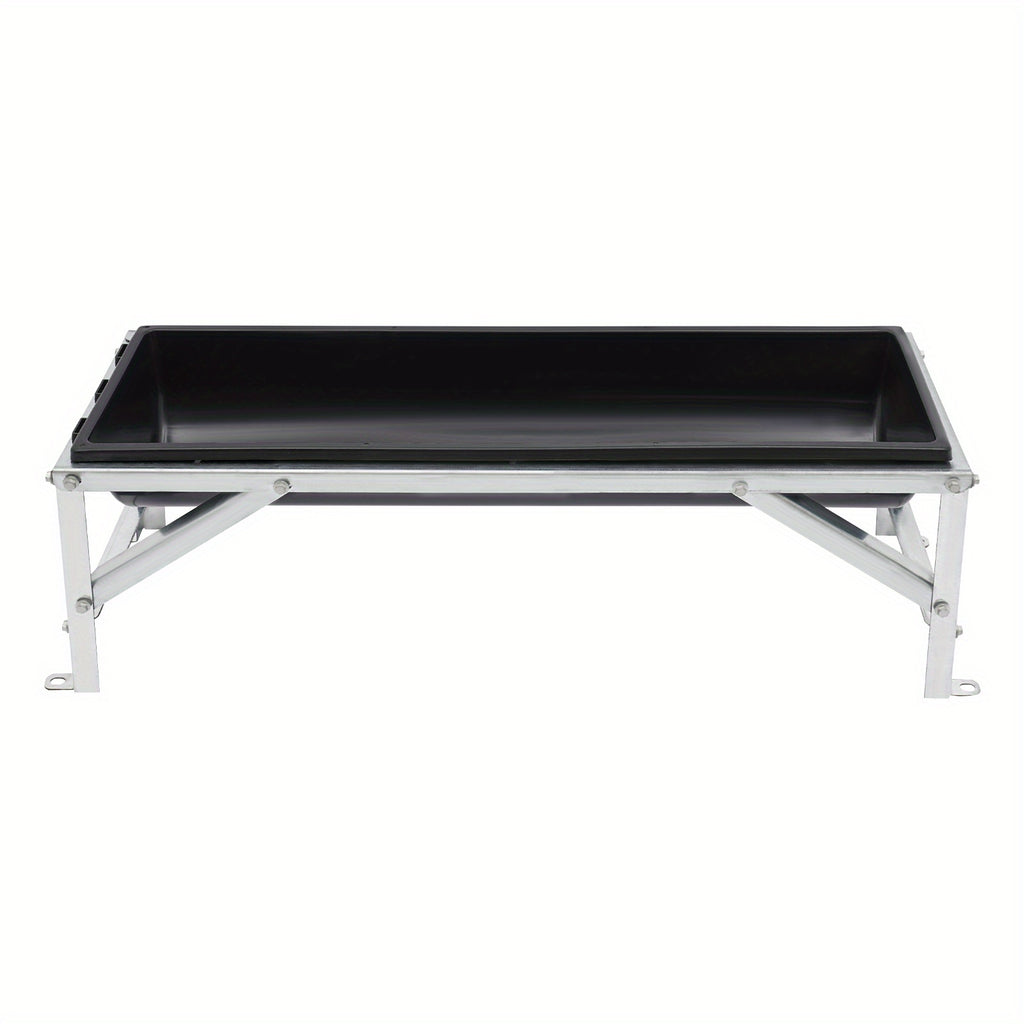 OUKANING 35L/9.25Gal Large Capacity Horse Feeder Water Trough with Stand - Durable Metal Frame, Easy-Clean Design for Calfes, Sheep, Horses, Alpacas & Goats - Farm Livestock Feeding & Hydration, Horse Feeder, Sturdy Construct