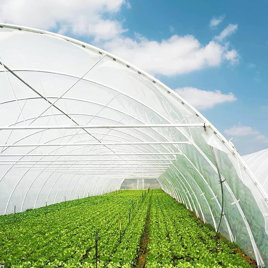 6 mil Greenhouse Plastic Film Sheeting Cover Large Size 100ft 50ft 40ft Length Available UV Resistant Clear Polyethylene Film Green House Hoop Farm Plastic Cover for Gardening Farming Agriculture