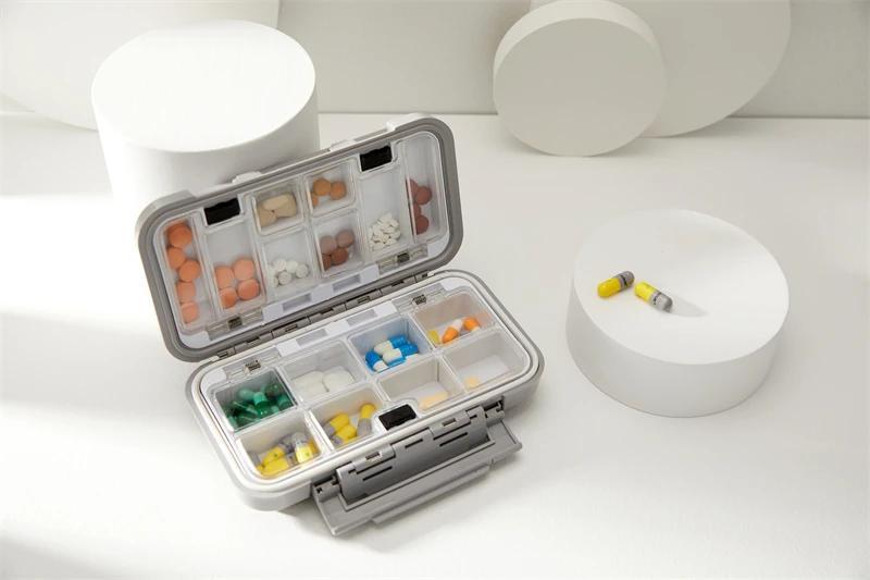 Travel Pill Case Medicine Storage Organizer Container Drug Tablet Dispenser Independent Lattice Pill Box Fishing Tackle Box