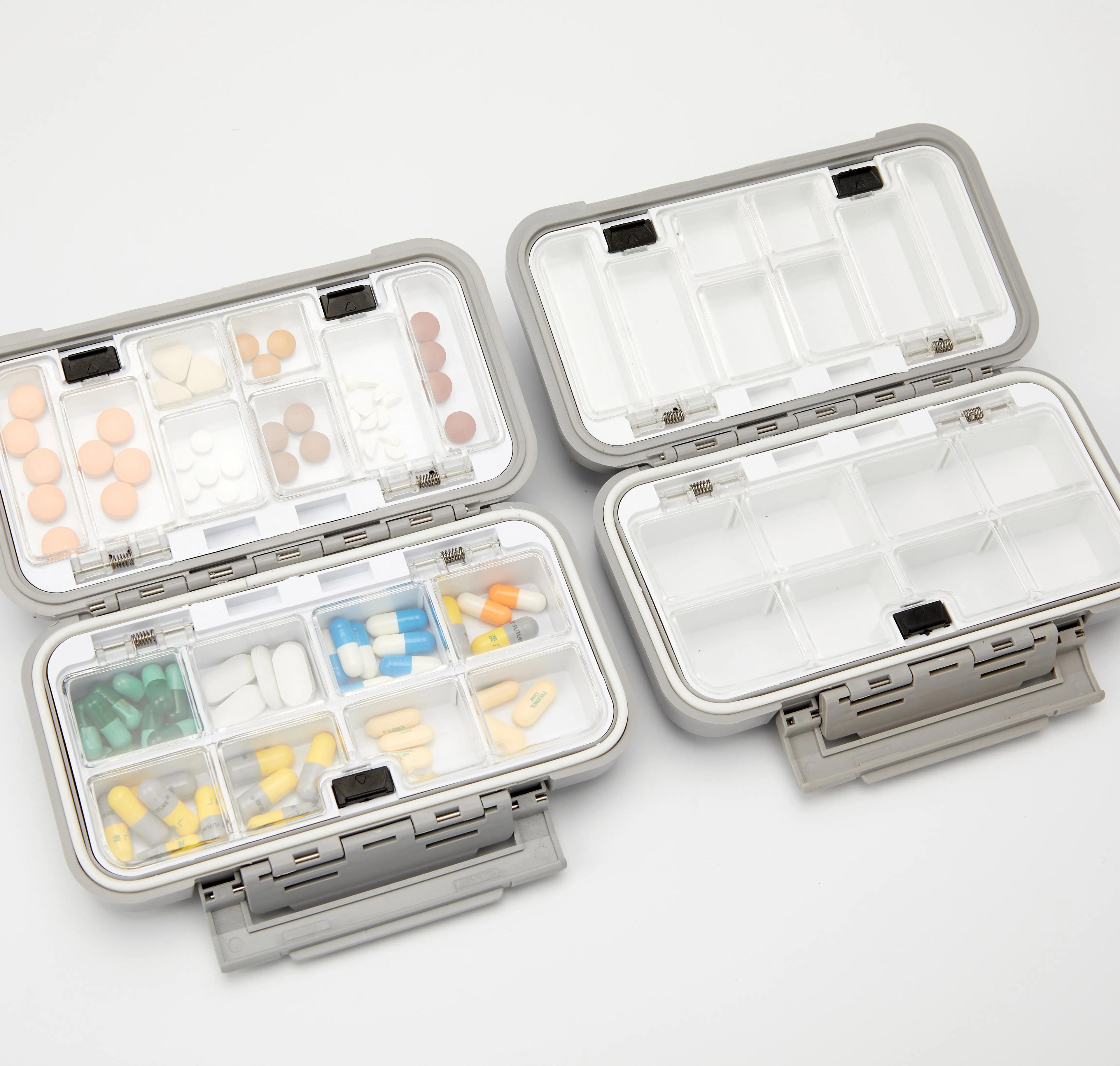 Travel Pill Case Medicine Storage Organizer Container Drug Tablet Dispenser Independent Lattice Pill Box Fishing Tackle Box