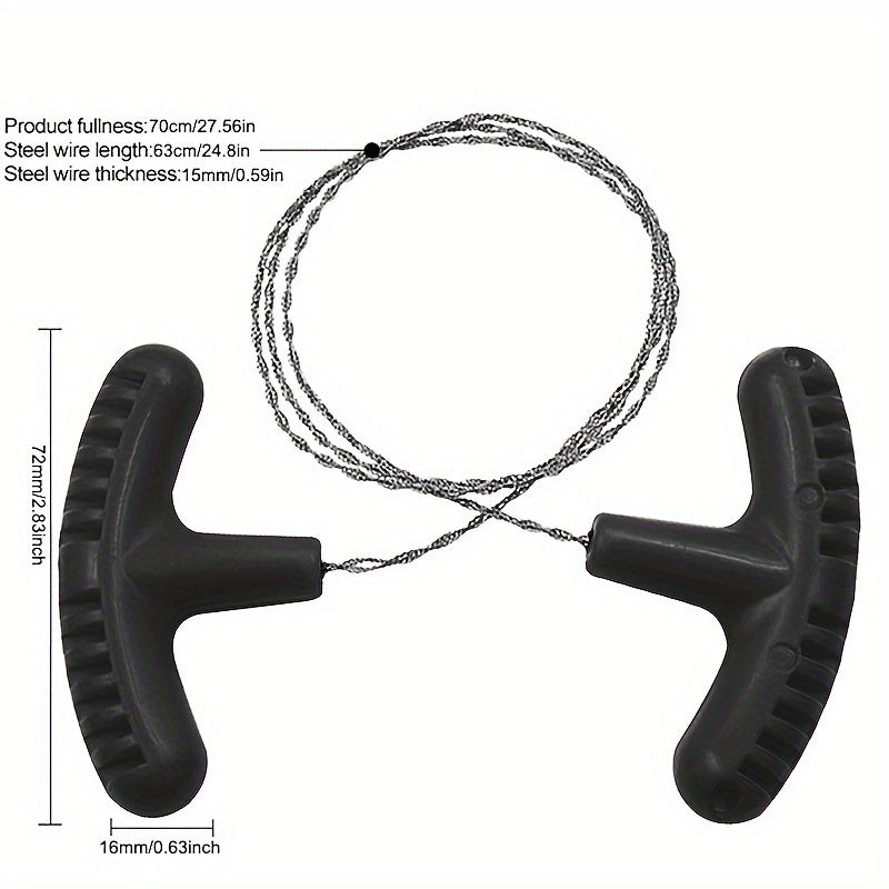 1pc Stainless Steel Wire Saw, Outdoor Hand Pulled Wire Saw Rope, Multipurpose Camping Cable Survival Wire For Rubber, Plastic, Soft Metal And Wood