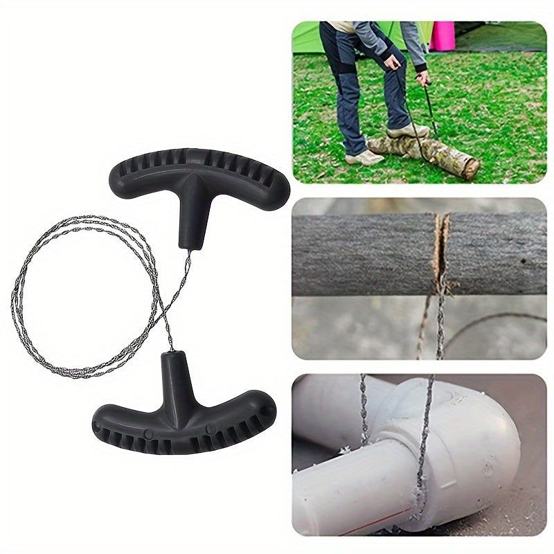 1pc Stainless Steel Wire Saw, Outdoor Hand Pulled Wire Saw Rope, Multipurpose Camping Cable Survival Wire For Rubber, Plastic, Soft Metal And Wood