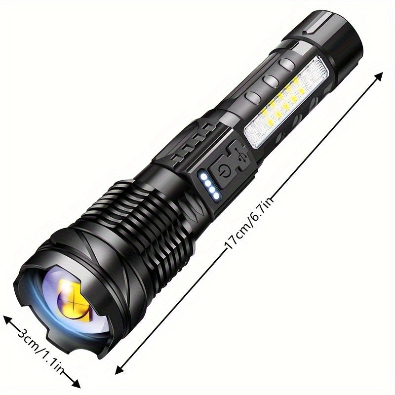 [1pc Super Powerful Torch Light] Super Powerful Rechargeable Torch Flood Light | 1pc for Outdoor Camping, Fishing, Hunting, Climbing, Adventure Emergency | Christmas Gift