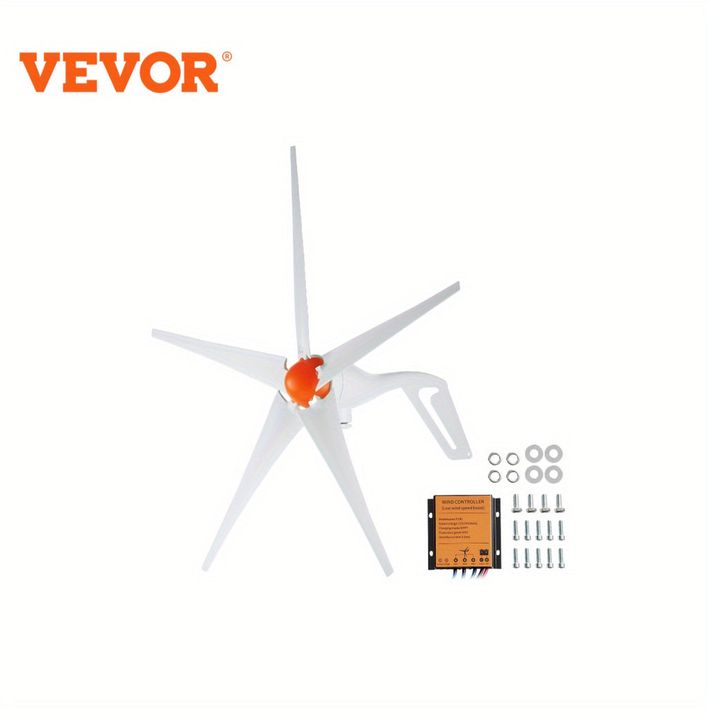VEVOR 500W Wind Turbine Generator, 12V Wind Turbine Kit, 5-Blade Wind Power Generator with MPPT Controller, Adjustable Windward Direction & 2.5m/s Start Wind Speed, Suitable for Home, Farm, RVs, Boats
