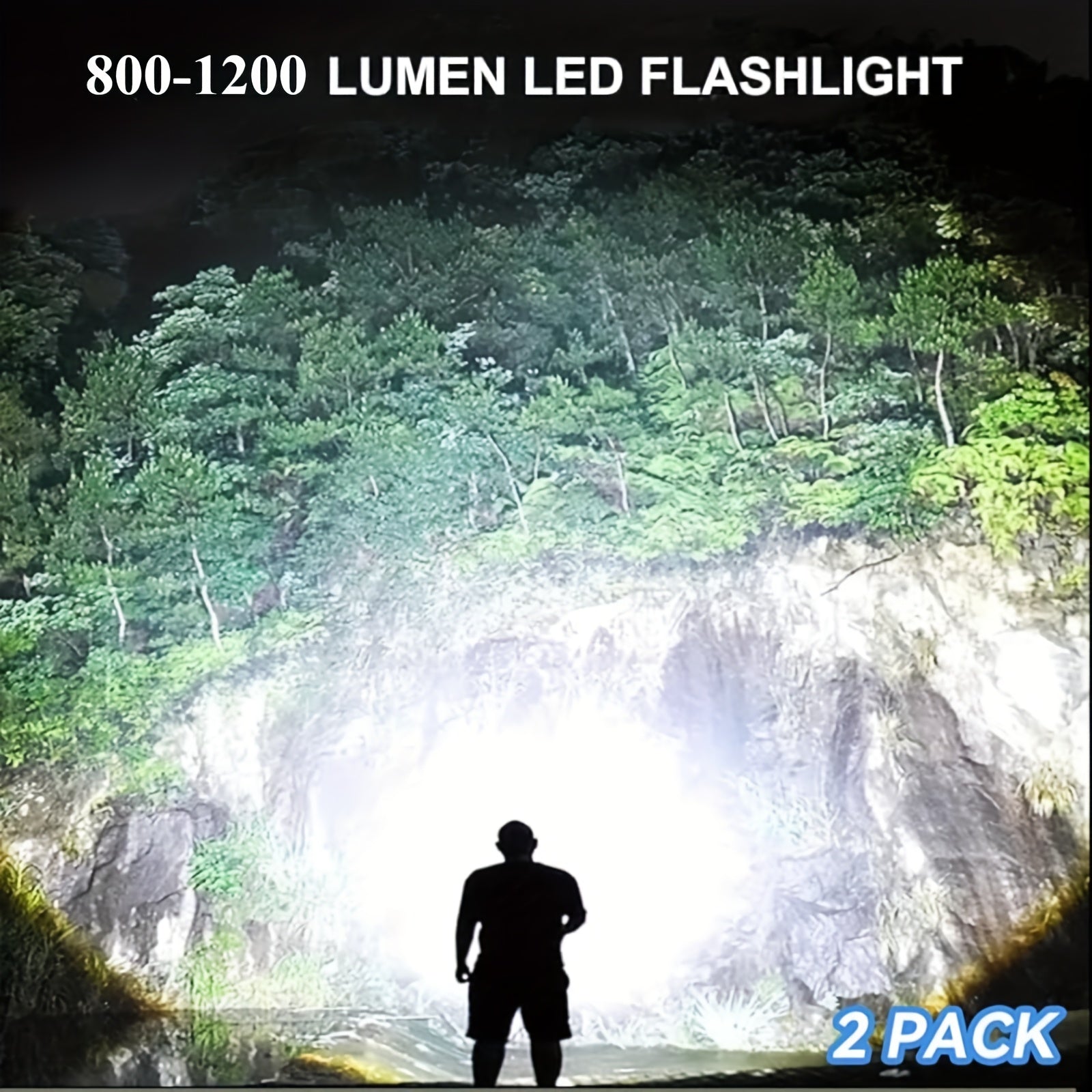 LYLTING 800-1200 High Lumens, Rechargeable Super Bright Flashlights with 5 Modes, Durable Aluminium Alloy Camping Gear And Equipment, Survival Tools, Hunting Torch for Man, Flashlight for Home Camping Hiking Emergency(2pcs/1p