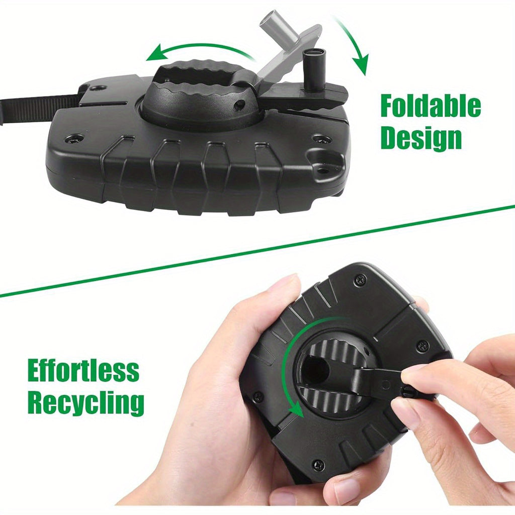 FUNANASUN 33ft Heavy-Duty Retractable Bow Hoist with 66lb Load Capacity - Ergonomic Handle, Secure Carabiner & Quick-Release Rope for Bow Hunting, Tree Stand, Archery, Deer Hunting Accessories, Bow Hunting Gear, Sleek Metalli