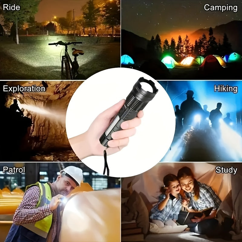 [1pc Super Powerful Torch Light] Super Powerful Rechargeable Torch Flood Light | 1pc for Outdoor Camping, Fishing, Hunting, Climbing, Adventure Emergency | Christmas Gift