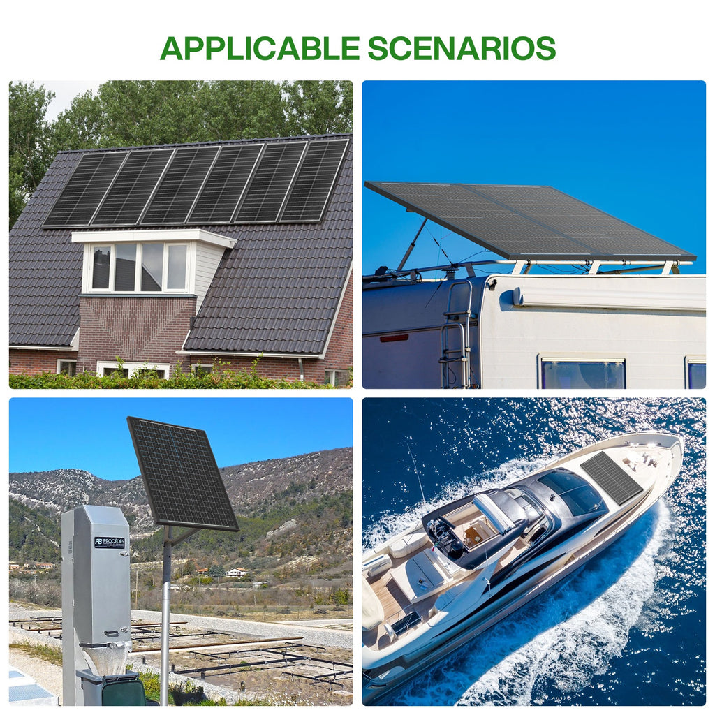 400Watt Bifacial Solar Panels 12V Monocrystalline 4pcs 100W Double Sided Board Solar Systems 25.5% High-Efficiency Module PV Power for Home Rooftop, Camping, Boat, Shed Farm, RV 100W*4