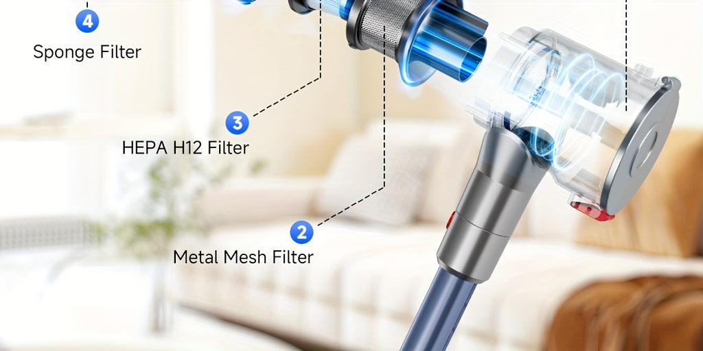 55-70 KPA Lightweight Vacuum Cleaner with Upgraded Green LED, Anti-tangle Brush, Removable Battery, Multiple Suction Levels, Up to 45 Minutes Of Battery Life, Women's Car Accessories, Vacuum Cleaner for Carpets, Pet Hair, And