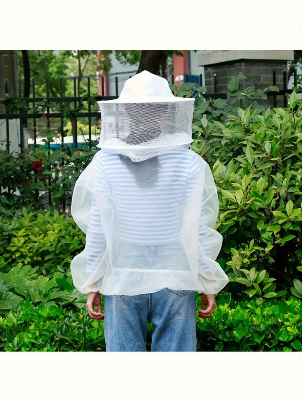 Outdoor Protection Lightweight Full Body White Mosquito Net Set, Top with Hat Design+pants+foldable, High-density Mesh Anti Small Mosquitoes, Suitable for Camping, Fishing, Hiking Essential, Farm Outdoor, Gardening Labor, Hik