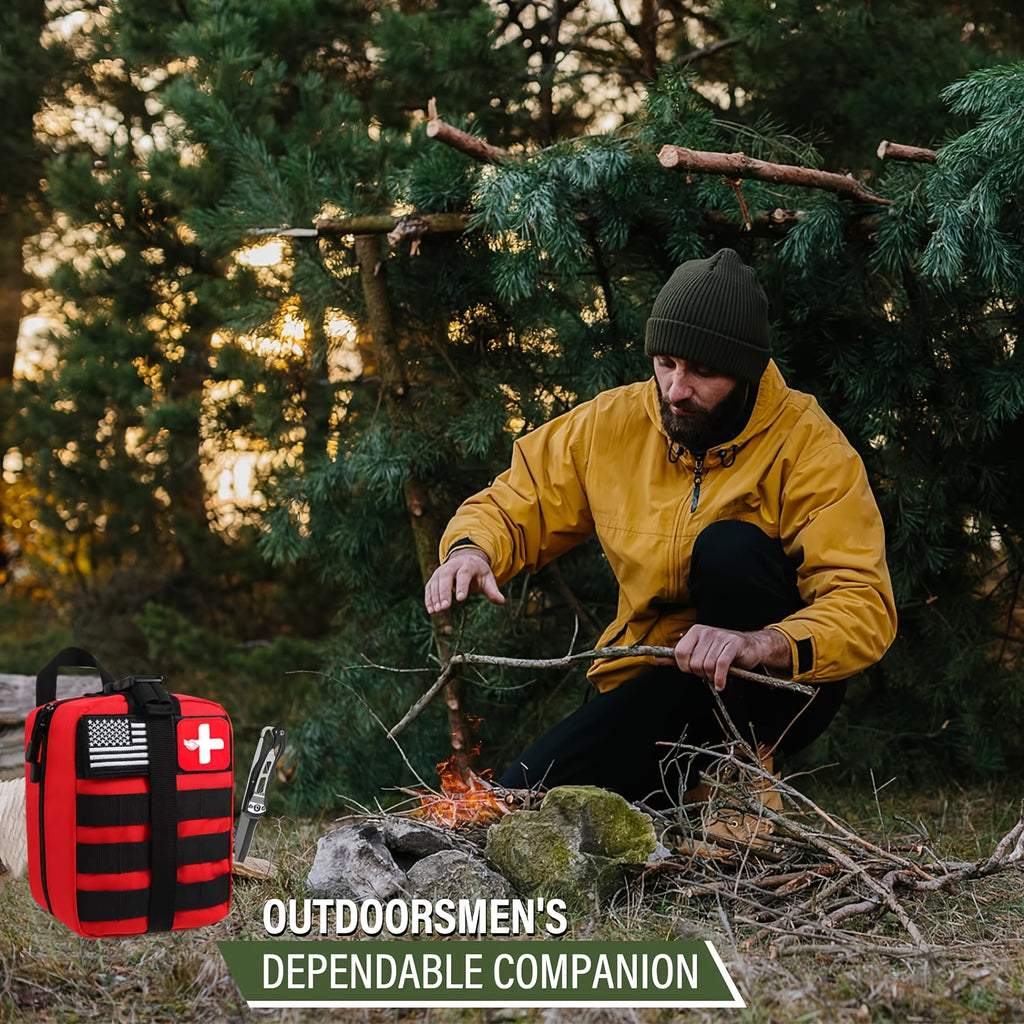 252pcs Survival Gear Kit - All-in-One Emergency Supply Set With MOLLE-Compatible Bag And Emergency Tent - Essential For Earthquakes, Hiking, Hunting, And Outdoor Adventures - Great Gift For Him And Her