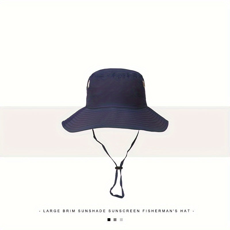 1pc Men's Lightweight High Quality Wide Brim Bucket Hat - Quick Dry, Breathable Sun Protection for Fishing, Camping, Hiking & Outdoor Adventures, Sporty Design, Adventure Accessories | Modern Fishing Hat | Quickdry Fabric, Fi