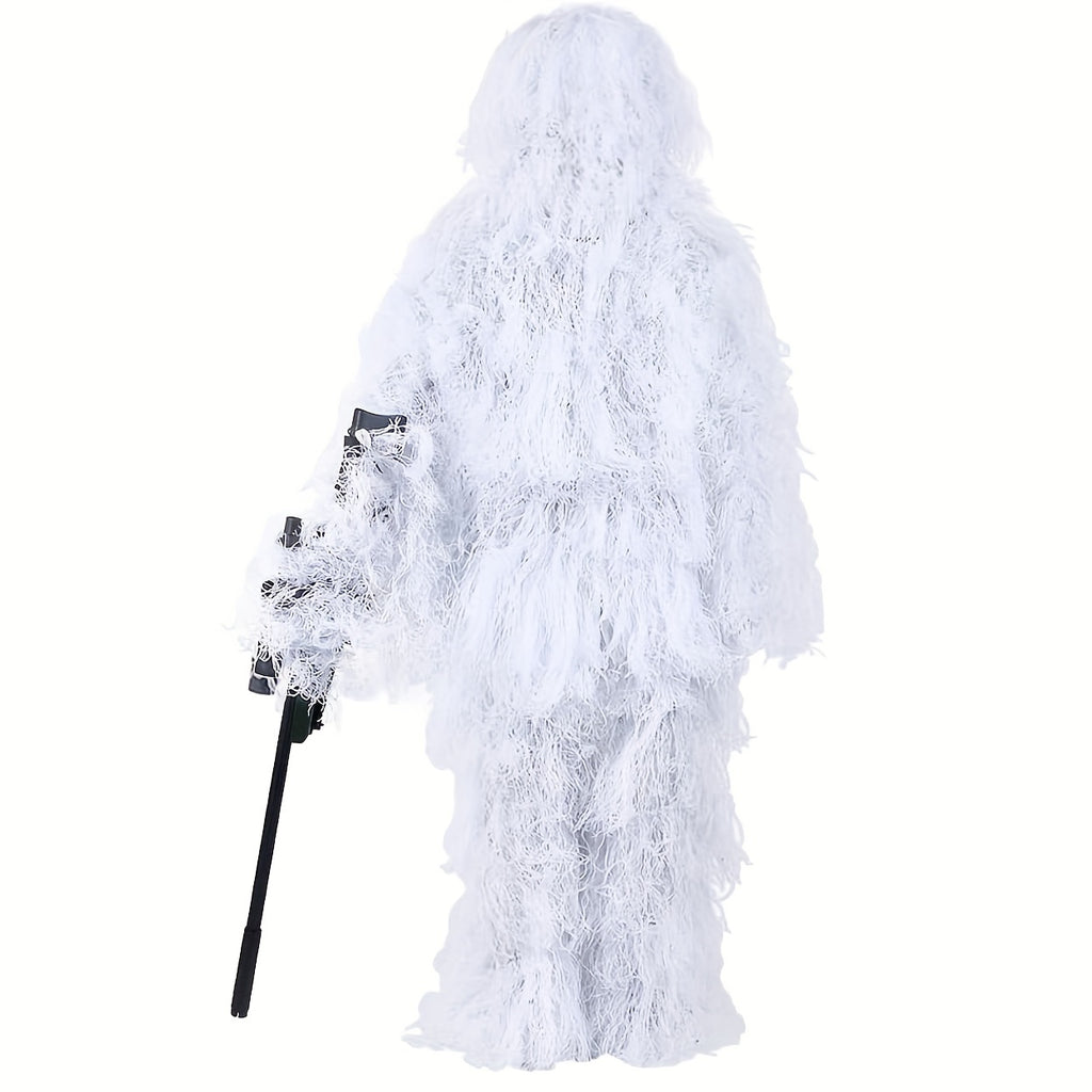 Men's Dry Grass Ghillie Suit, Winter Camo Hunting Suit, Airsoft Gillie Suit Hooded Camouflage Hunting Gear