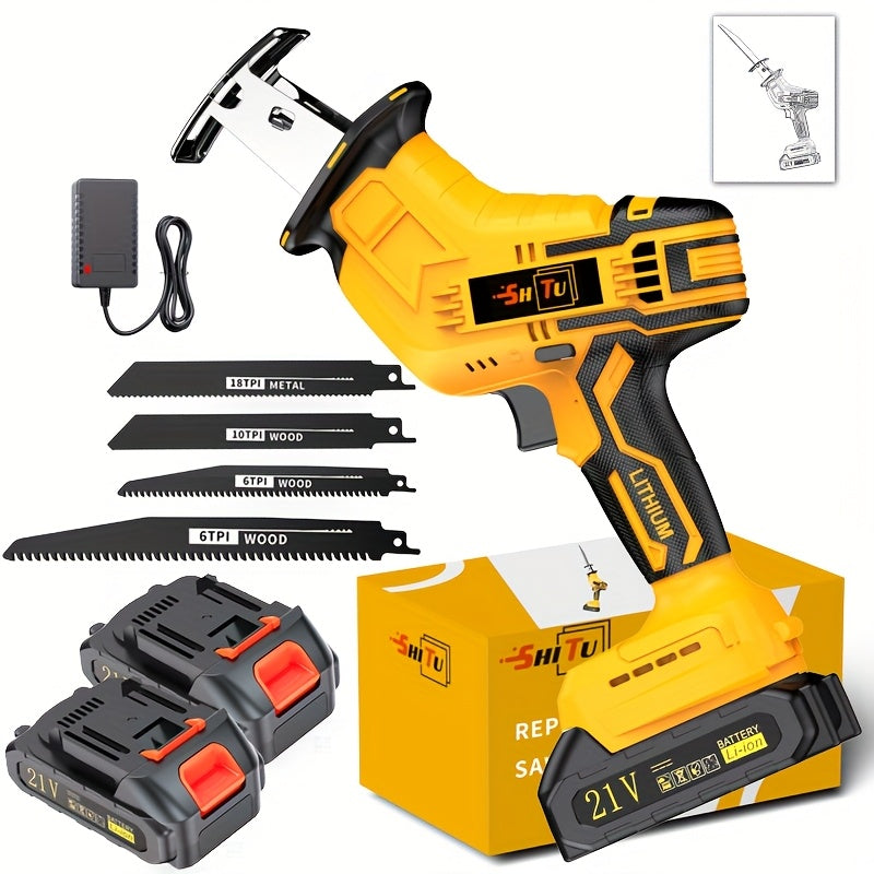 Lithium Electronics, Electric Cordless Saw, Cordless Saw Blade, Cordless Reciprocating Saw, Suitable For Home And Outdoor Use, Suitable For Electric Reciprocating Saw, Cutting Trees, PVC, Thin Wood Boards And Soft Metal Wood.