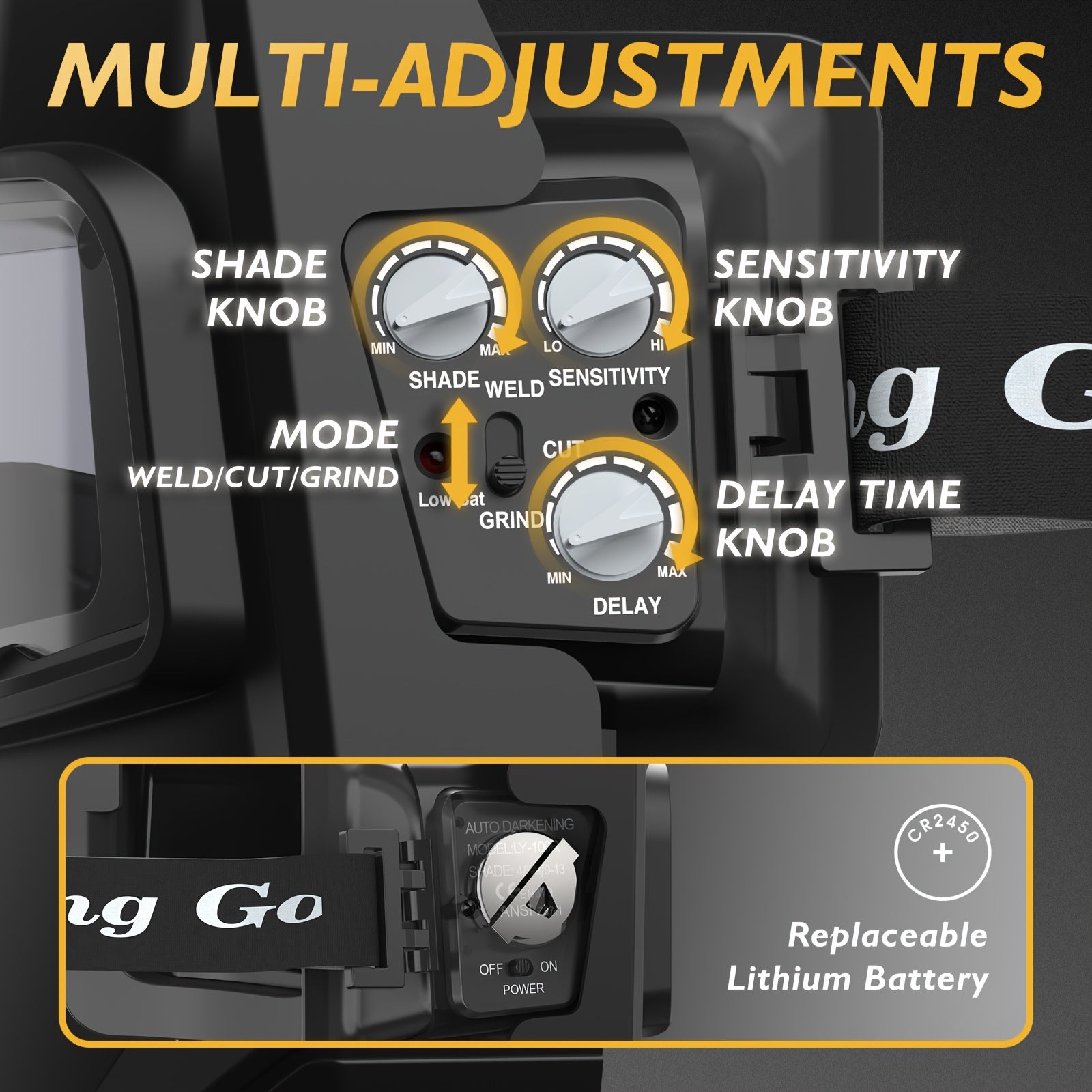 TOOLIOM Welding Goggles Auto Darkening, True Color & Detachable Eye Protection Safety Goggles Face Shield Helmet Welding Glasses Welder Mask For Grinding Plasma Cutting TIG MIG ARC