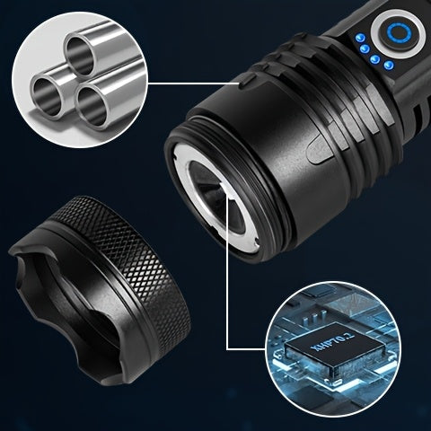 LYLTING 800-1200 High Lumens, Rechargeable Super Bright Flashlights with 5 Modes, Durable Aluminium Alloy Camping Gear And Equipment, Survival Tools, Hunting Torch for Man, Flashlight for Home Camping Hiking Emergency(2pcs/1p