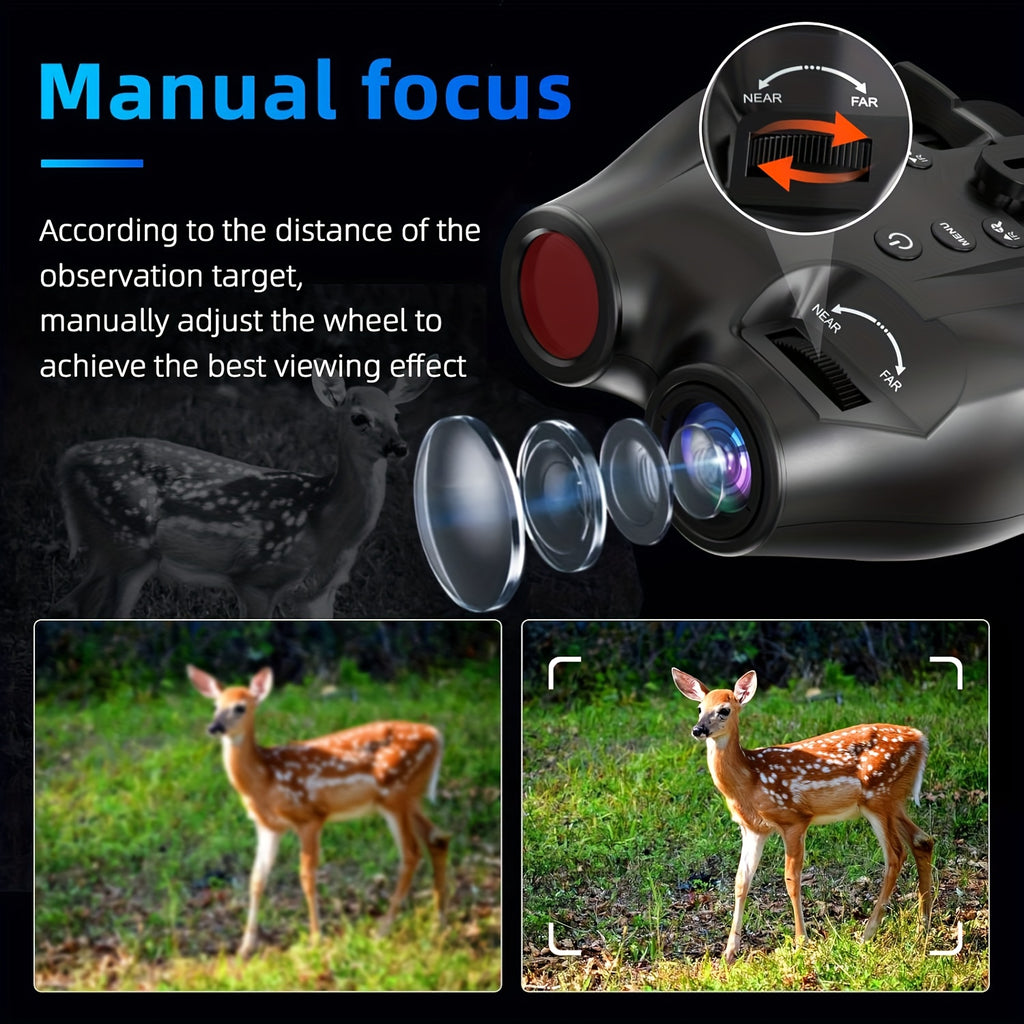 GTMEDIA N4 5x Zoom Night Vision Binoculars with 850nm IR & 1080P HD Recording - Compact Design for Hunting, Wildlife Observation, USB Rechargeable, 28mm Objective Lens, Center Focus, Durable Plastic Construction, Includes 32G