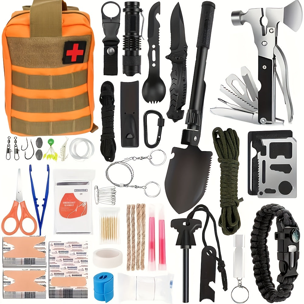 20pcs Insulation Blankets, 158pcs Of Professional Survival Equipment, Used For Emergency Situations, Hiking, Outdoor Activities, And Disaster Preparedness Survival Equipment, Life-saving Kits, And First Aid Kits