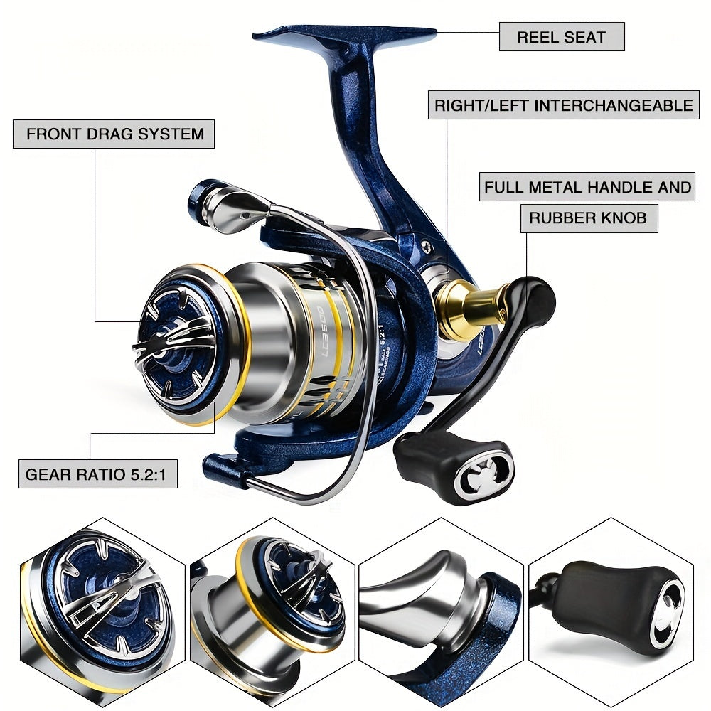 Fishing Rod and Reel Combo - Telescopic Fishing Poles and Spinning Reels Combos - Carbon Fiber Fishing Pole with 2500 Fishing Reel Combos - Bass Fishing Tackle Gear Set Fishing Rods Kit 1.8m/5.9ft