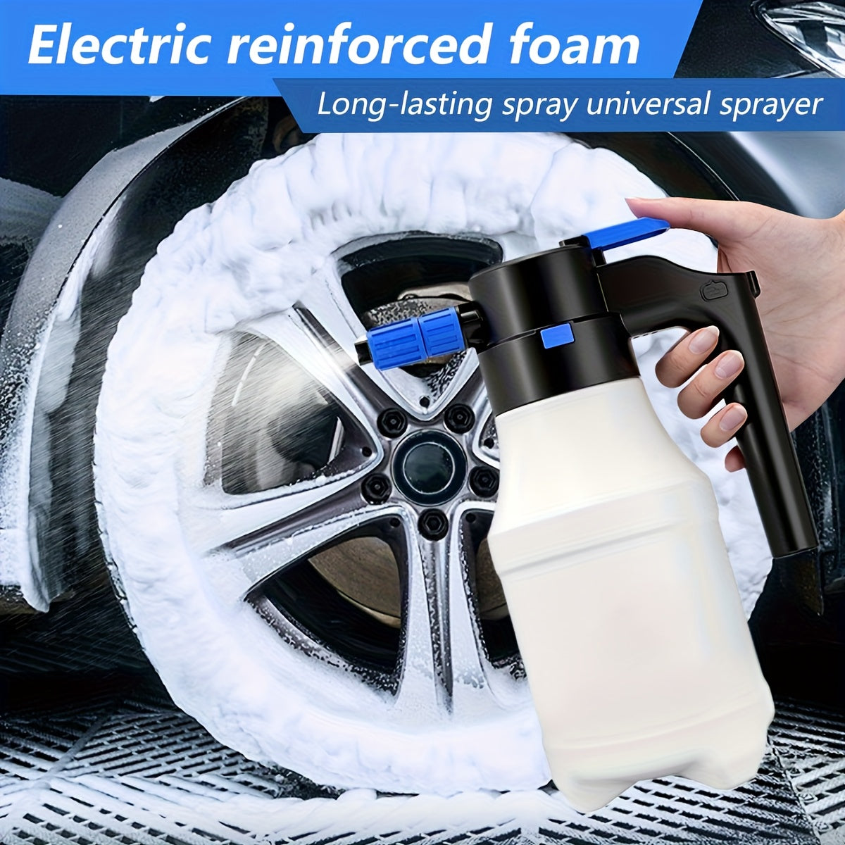 1.5L Electric Car Foam Sprayer - USB Rechargeable Handheld Foam Gun with Ergonomic Handle, Adjustable Spray Nozzle & Portable Design for Car Washing, RV, Motorcycle, Boat, and Vehicle Cleaning, Car Wash Foam Gun, Vehicle Clea