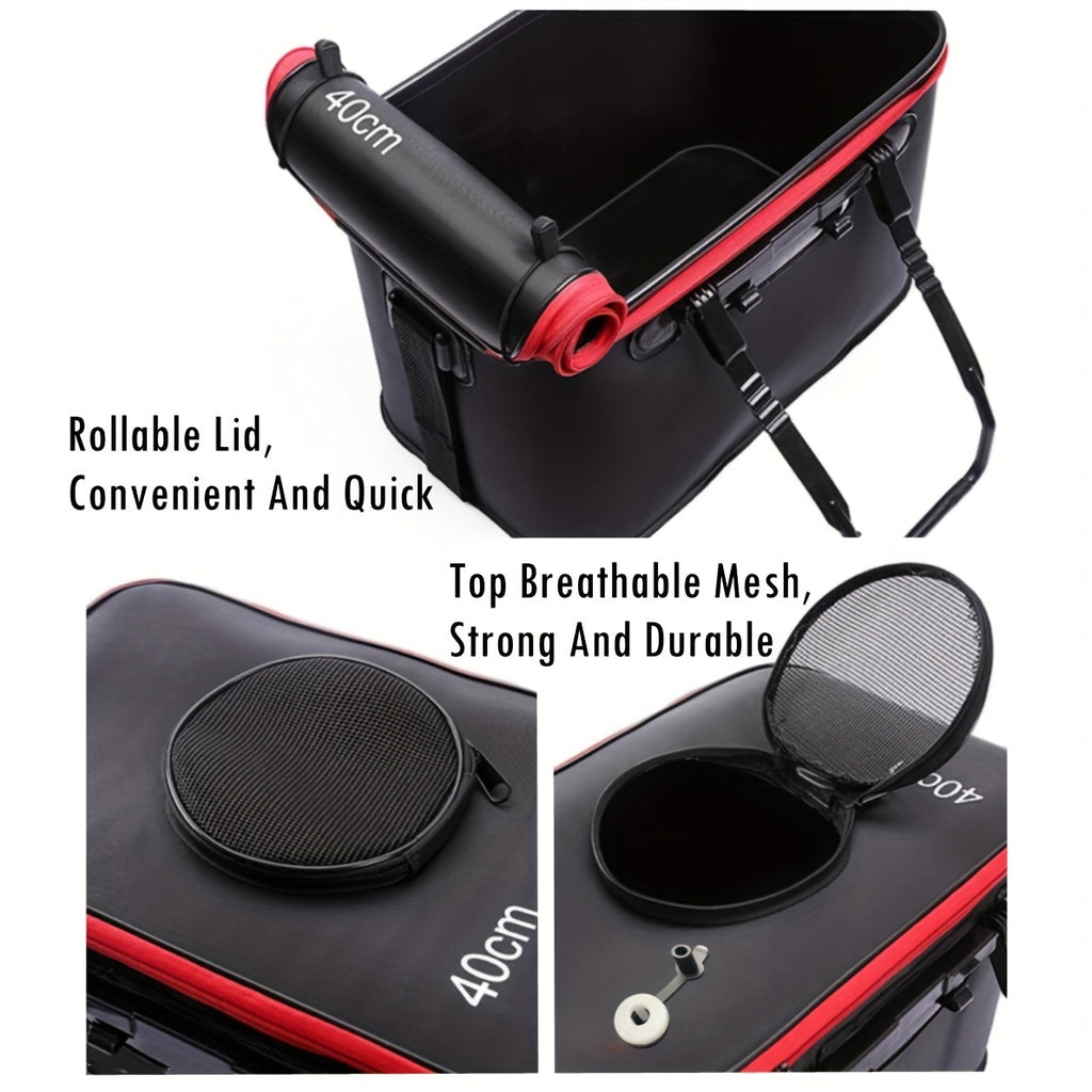 Large Volume No Pump Portable EVA Fishing Bag, Collapsible Live Fish Box, Multi-Functional Folding Camping Water Container Pan Basin, Fishing Tackle Storage