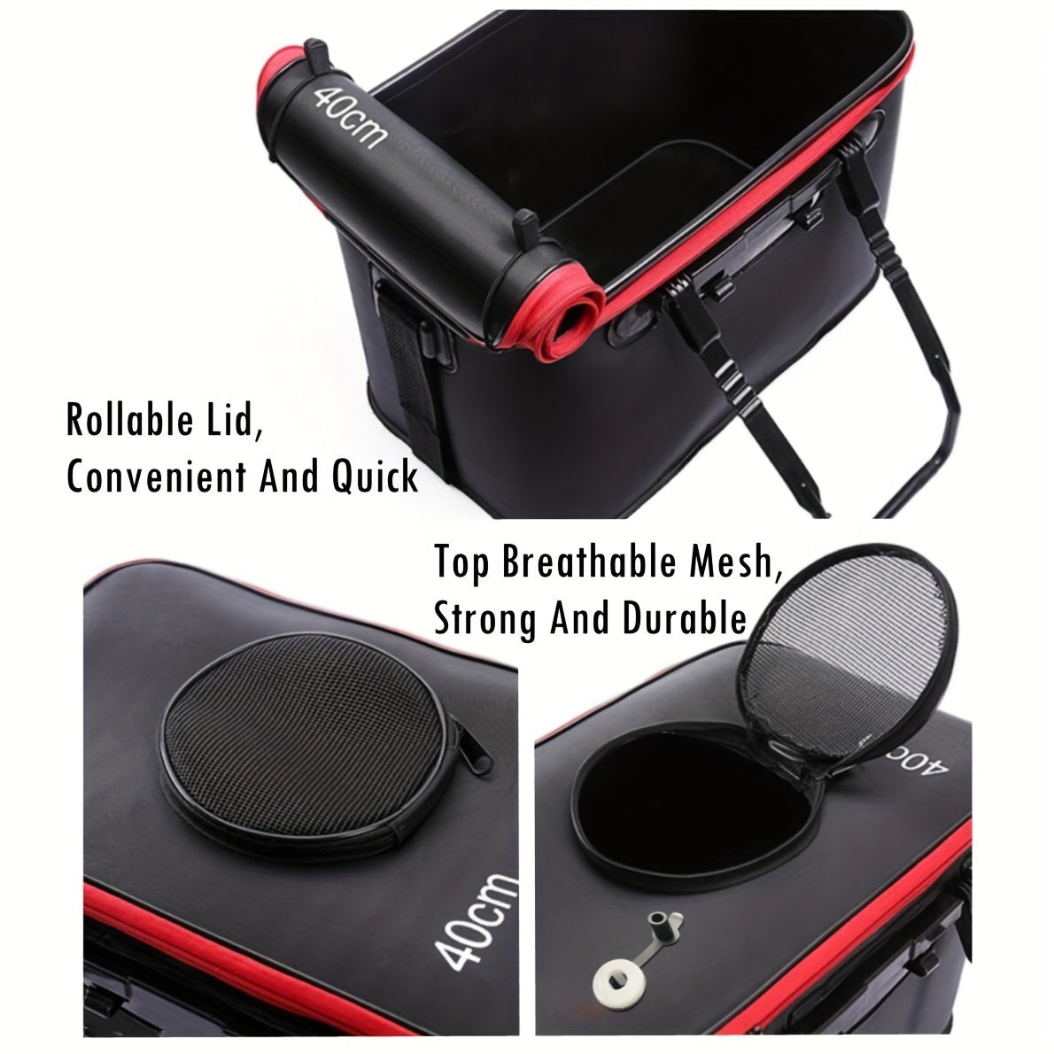 Large Volume No Pump Portable EVA Fishing Bag, Collapsible Live Fish Box, Multi-Functional Folding Camping Water Container Pan Basin, Fishing Tackle Storage