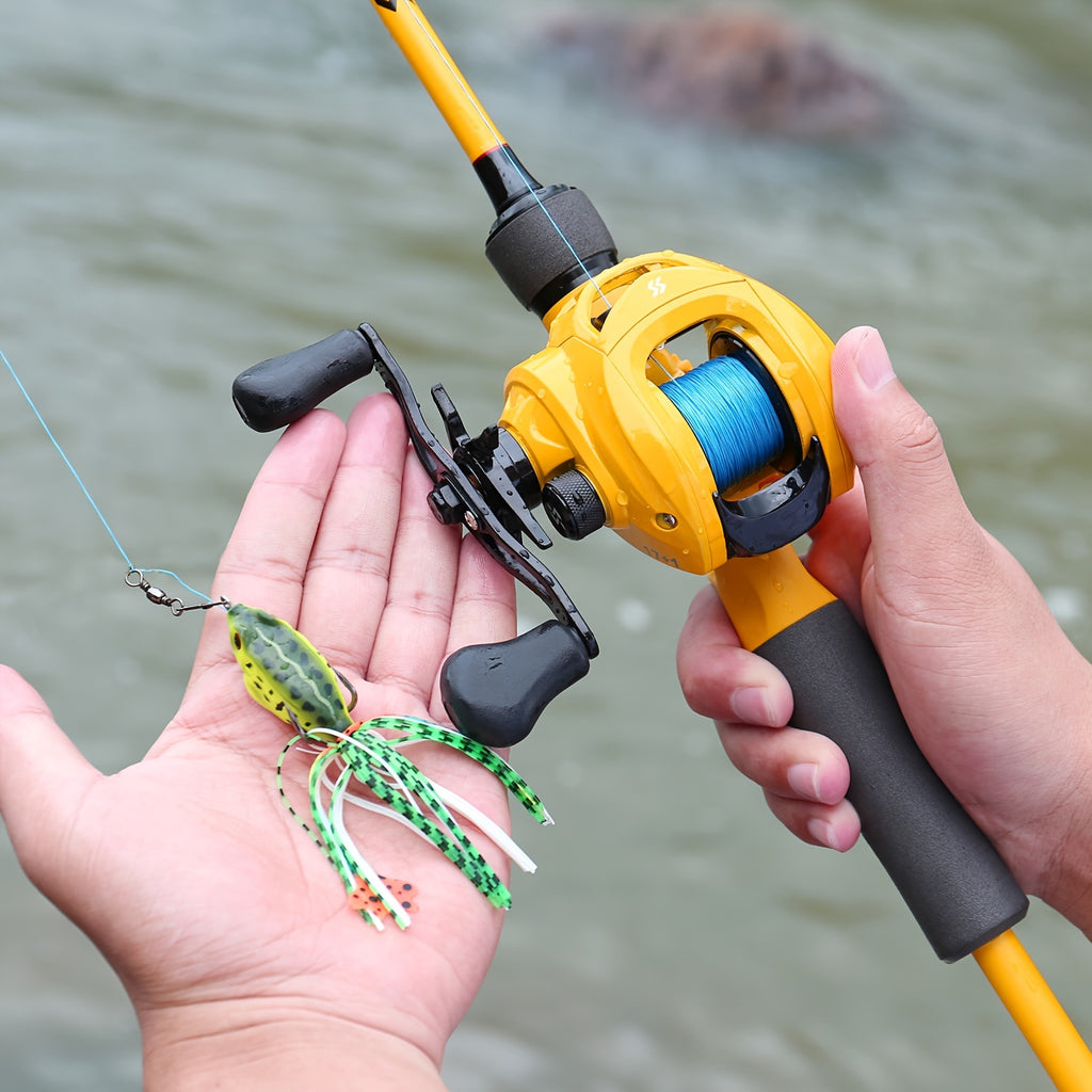 Sougayilang Baitcaster Combo, 2 Pieces Fishing Poles With 7.1:1 Gear Ratio Comfort EVA Grip Handle Reel Baitcasting Fishing Combo