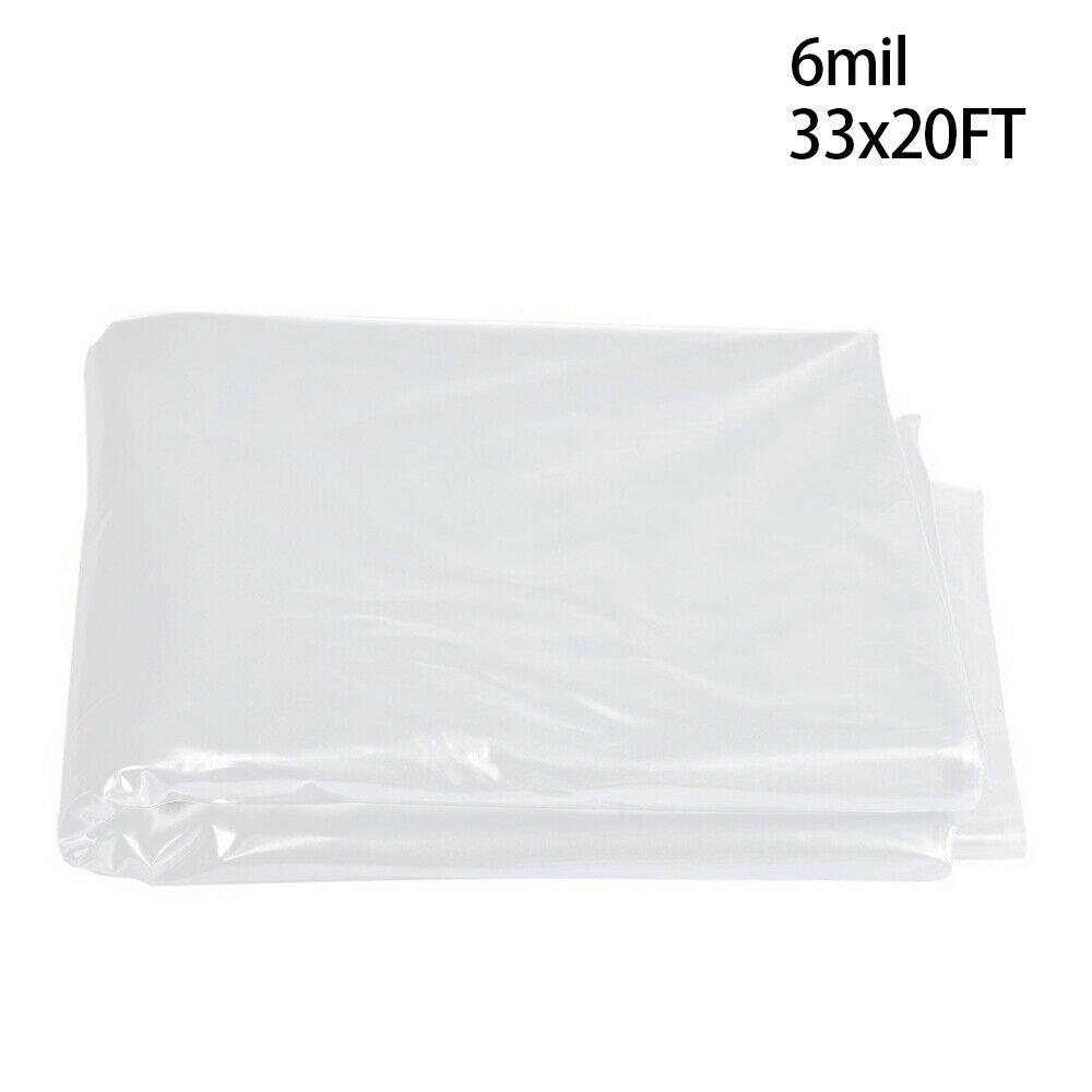 6 mil Greenhouse Plastic Film Sheeting Cover Large Size 100ft 50ft 40ft Length Available UV Resistant Clear Polyethylene Film Green House Hoop Farm Plastic Cover for Gardening Farming Agriculture