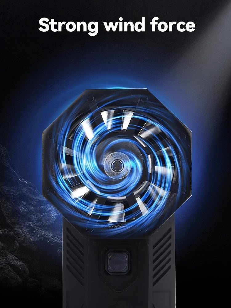 1pc Black Rechargeable Portable Turbojet Fan With Powerful Blower, Equipped With High-speed Air Duct Fan, Ultra-Powerful High-Speed Air Blower - Mini Turbo Jet Fan For Quick Dust Removal - Perfect For Cars, Home & Electronics