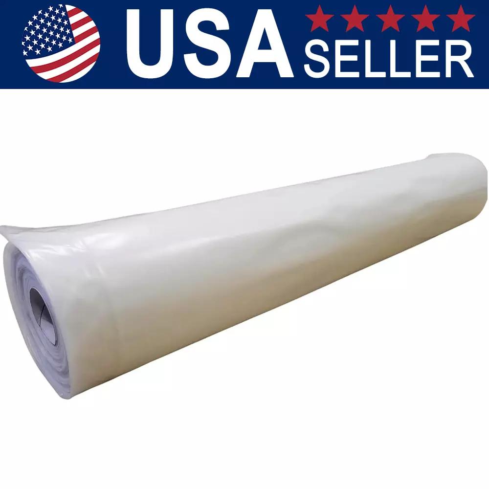 6 mil Greenhouse Plastic Film Sheeting Cover Large Size 100ft 50ft 40ft Length Available UV Resistant Clear Polyethylene Film Green House Hoop Farm Plastic Cover for Gardening Farming Agriculture