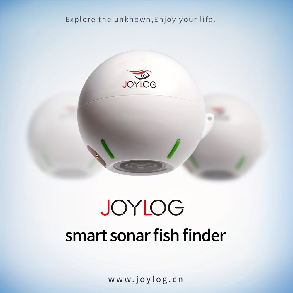 JOYLOG Smart Sounder Fishing Gauge with Wireless, Rechargeable Battery & LCD Display - White Boat Safety Device for Freshwater Anglers, Easy-to-Use Fish Locator with Color-Coded Scale, Durable Design, Angler Essentials, Compa