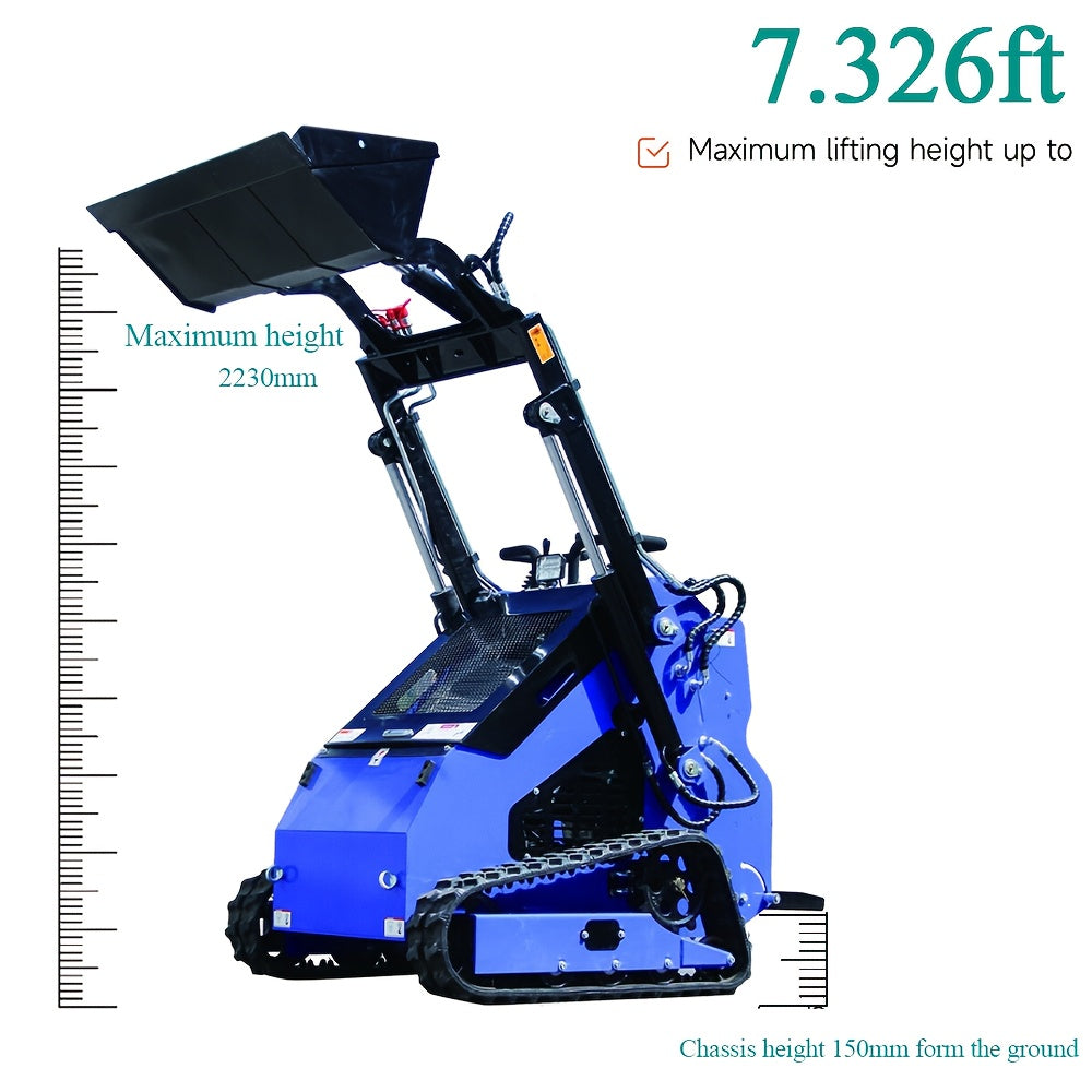 Free Shipping 23HP Stand-On Skid Steer Loader with Dual Bars, Radiator, Two Attachments, Tracks, EPA Engine for Tough Terrain and Garden Maintenance - Digger US Warehouse, Agricultural Machinery, Construction Equipment, Rugge