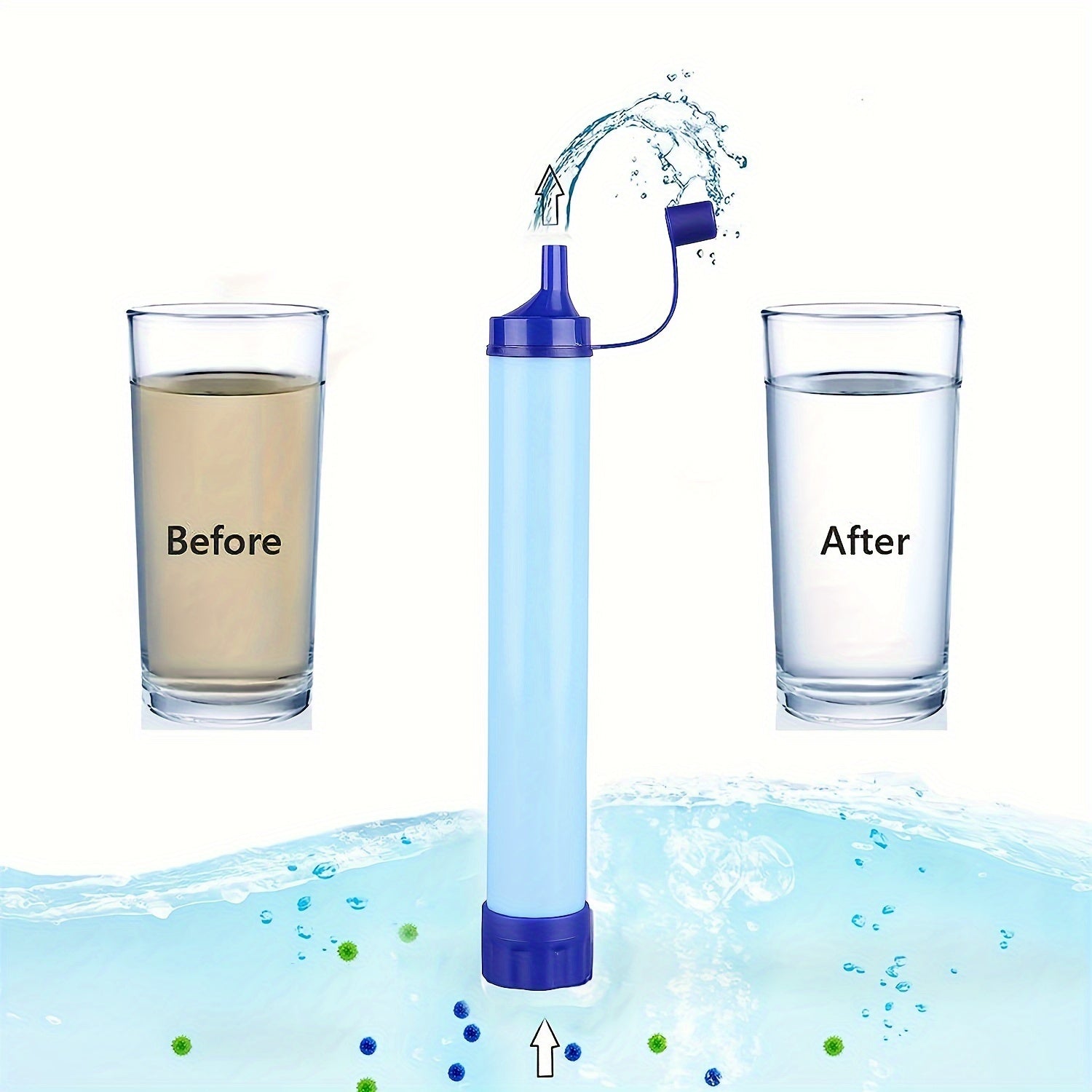 1pc Outdoor Water Filter Straw, 0.01 Micron 4-Stage Filtration, Portable Survival Purifier for Travel, Wilderness, Emergency - ABS Material, Ideal for Ramadan, Thanksgiving, Christmas, Halloween, New Year Festivities