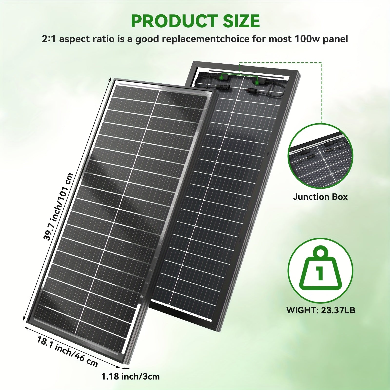 400Watt Bifacial Solar Panels 12V Monocrystalline 4pcs 100W Double Sided Board Solar Systems 25.5% High-Efficiency Module PV Power for Home Rooftop, Camping, Boat, Shed Farm, RV 100W*4