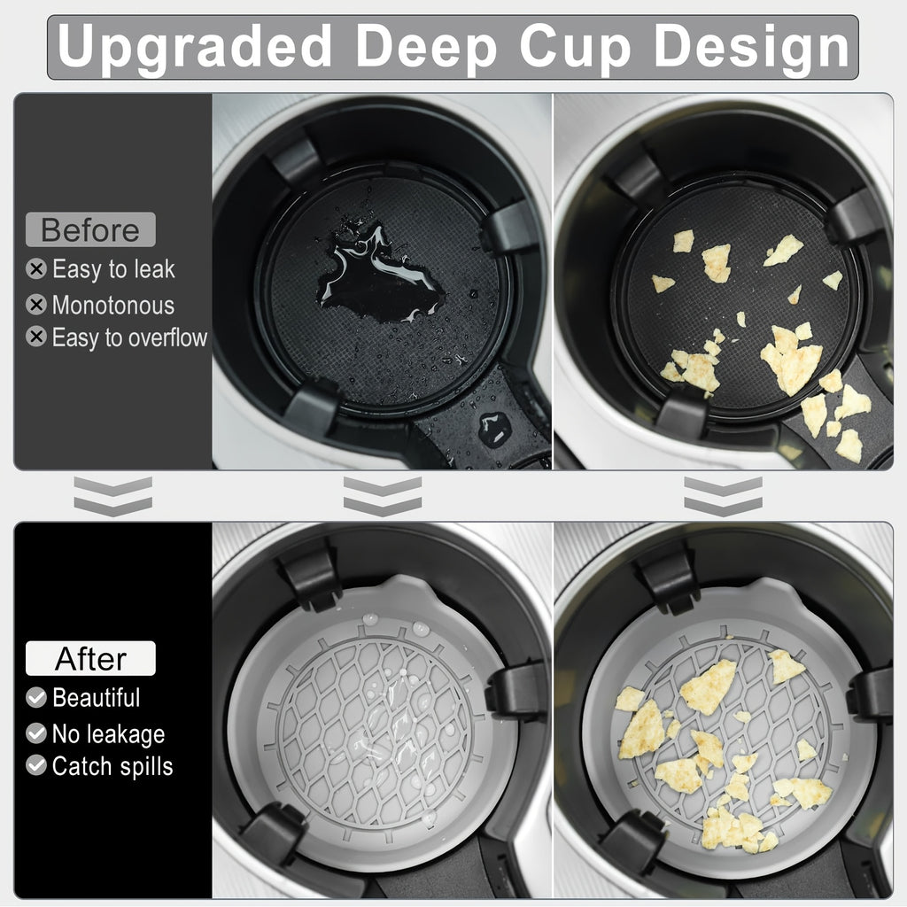 Car Cup Holder Coaster, Silicone Cup Holder Insert, Universal Non-Slip Cup Holders, Car Accessories Interior for Women And for Man 4 Pack Gray